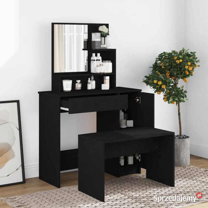 Toaletka z lustrem czarna 865x35x136 WM802958 Warszawa
