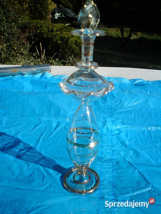 Stary szklany flakon na perfumy unikatowy łódzkie Aleksandrów Łódzki