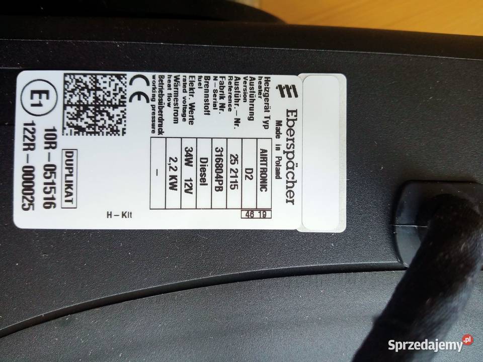 Webasto Eberspacher AIRTRONIC D2 12V 22kW Nowy Sącz