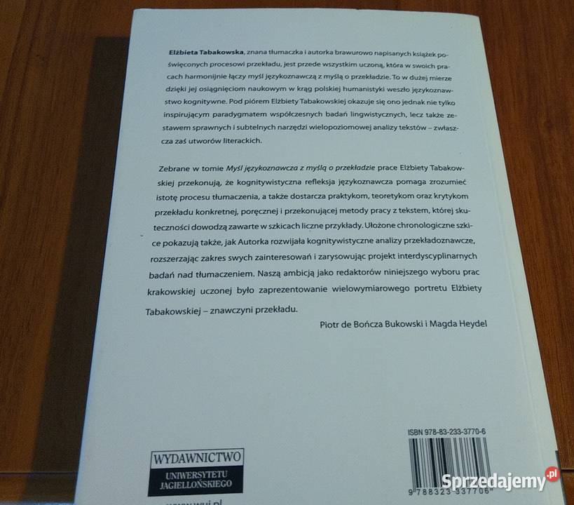 Myśl językoznawcza z myślą o przekładzie Gdańsk sprzedam