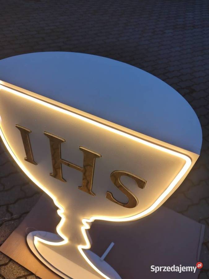 Kielich Komunijny podświetlany LED neon Hostia wielkopolskie
