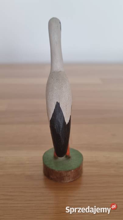 Drewniany bocianbociek ptakptaszek z CEPELII