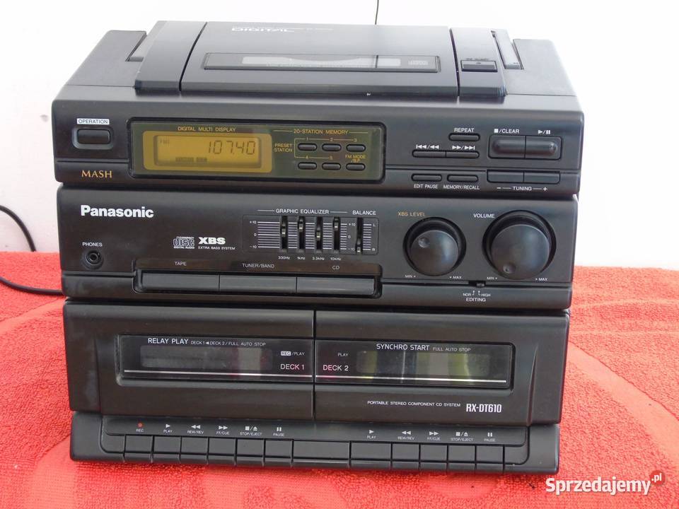 Wieża Panasonic CD Radio magnetofony mocna Jasło