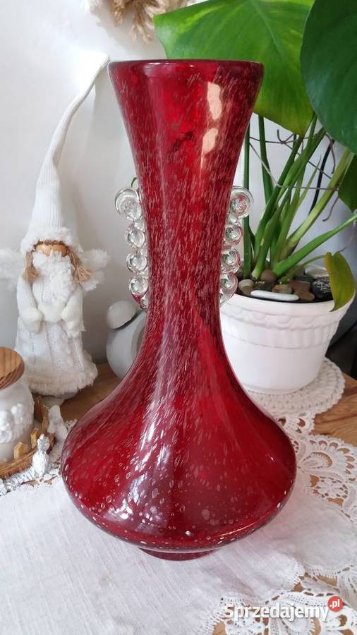 Wazon kanna Kaczmarek Górska PRL szkło Krosno