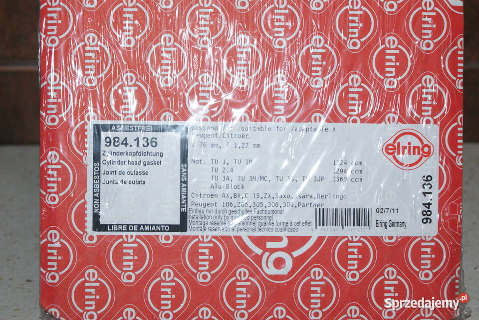 984136 ELRING USZCZELKA GŁOWICY CITROEN PEUGEOT