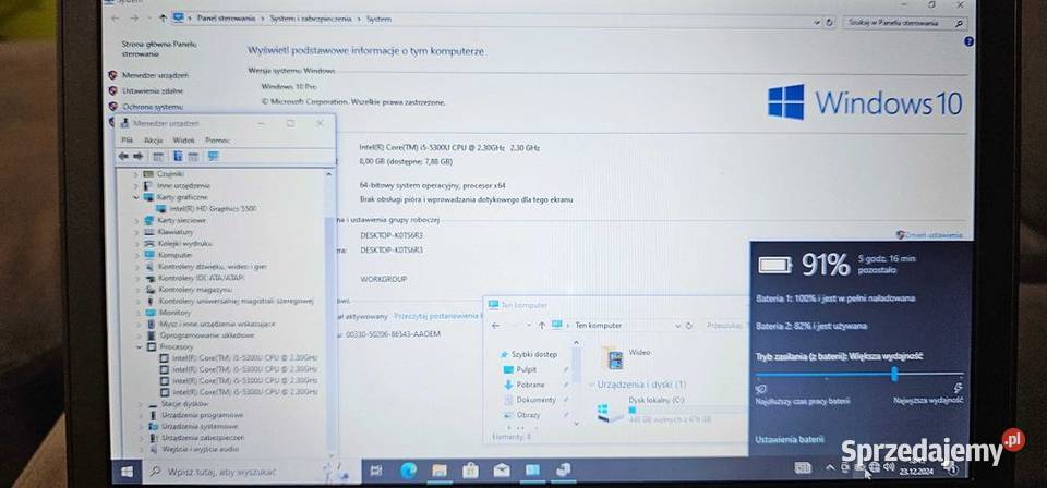 Lenovo Led HD HD5500 Win10pro 4GLTE Ram8 512SSD Liczba rdzeni 2 podkarpackie Dębica