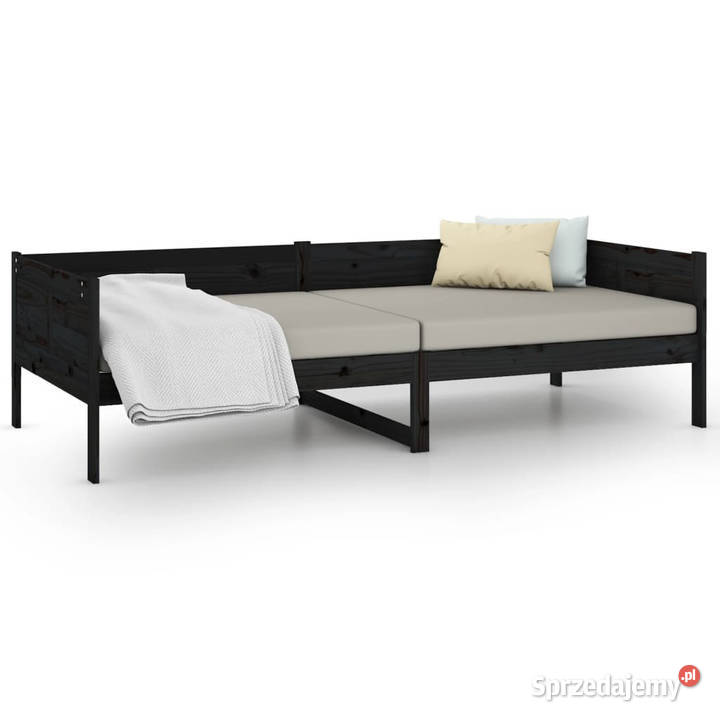 Łóżko dzienne czarne lite drewno sosnowe 90x190 123cm Meble mazowieckie sprzedam