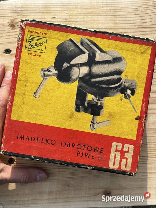 Imadełko Obrotowe PJWp63 mm 1975r nowe PRL Imadła Wałbrzych sprzedam