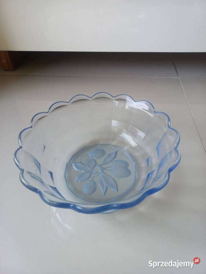 Misa szklana niebieska Art Deco Toruń sprzedam