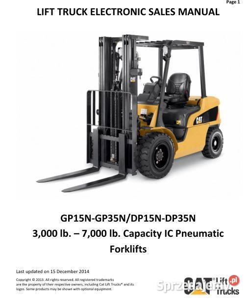 Caterpillar GP30N GP33N instrukcja obsługi