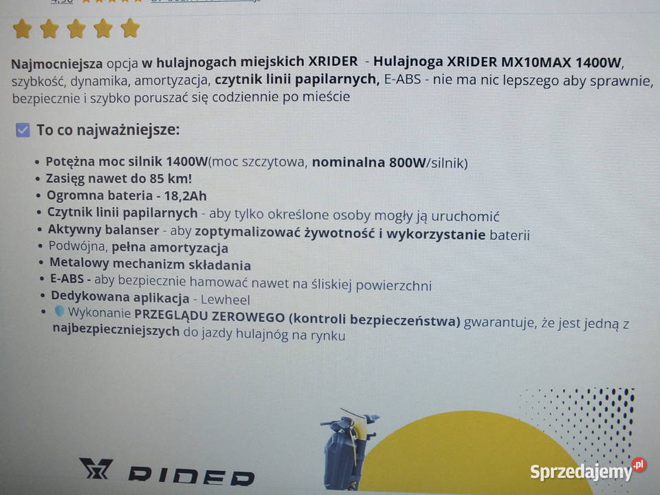 dwie hulajnogi xrider m10 xrider m10 na Łódź