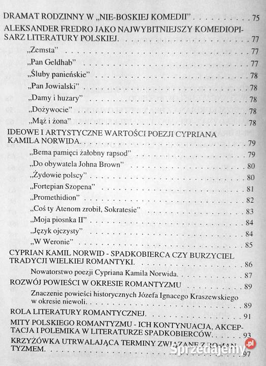 Ściąga Język polski 6 Romantyzm Tersa Bojczewska Chełm