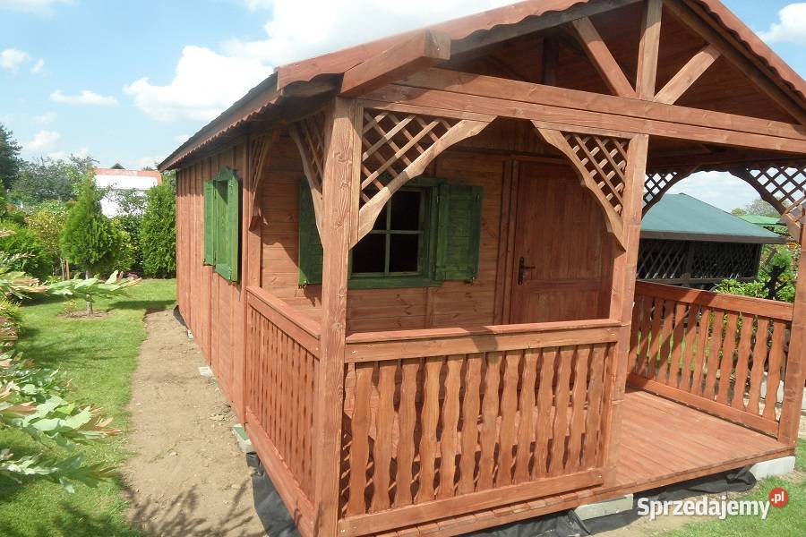 DOMEK PIOTRUŚ 3x6m Z TARASEM LETNISKOWY OGRODOWY Parzymiechy