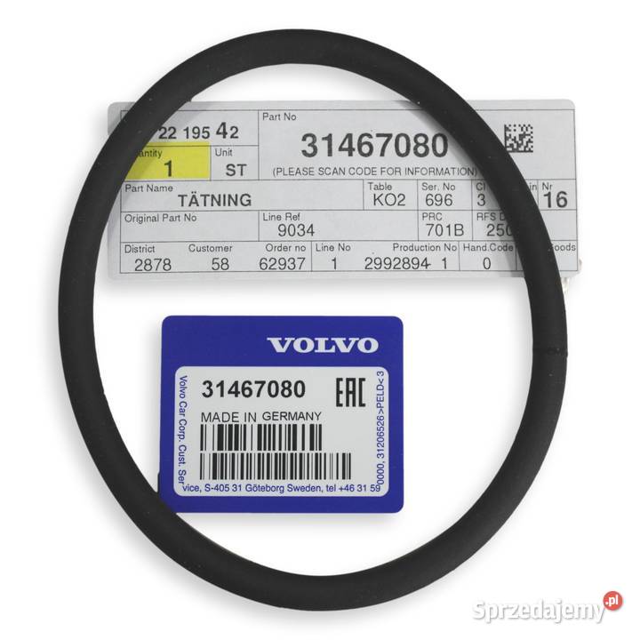 VOLVO V40 V40CC uszczelka oring modulu lampy LED