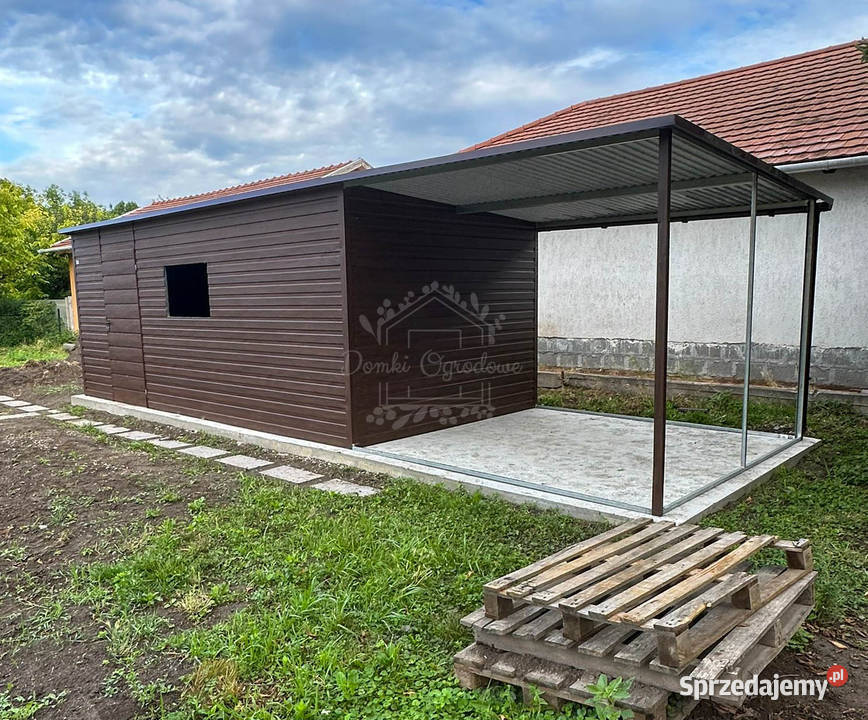 Schowek domek ogrodowy 6x3m wiata 3m otwór na Olsztyn