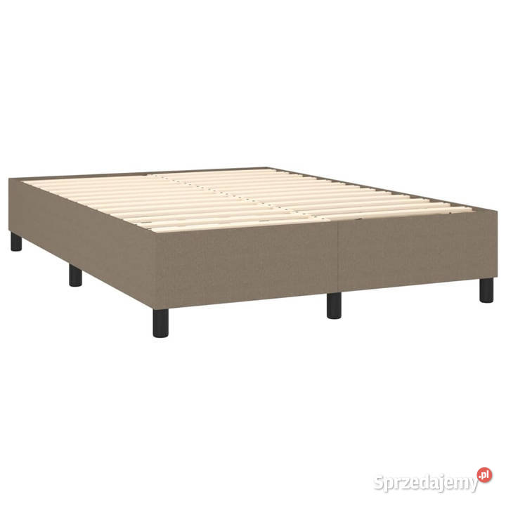 Łóżko kontynentalne z materacem taupe tkanina 128cm sprzedam