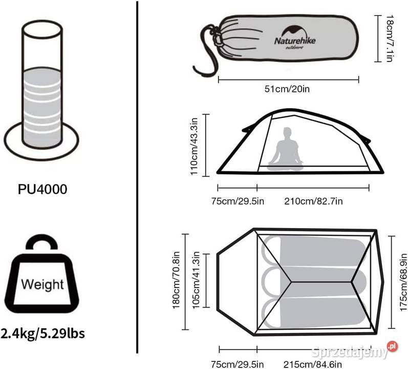 Namiot Naturehike 3 Osób na Wędrówki lekki śląskie sprzedam