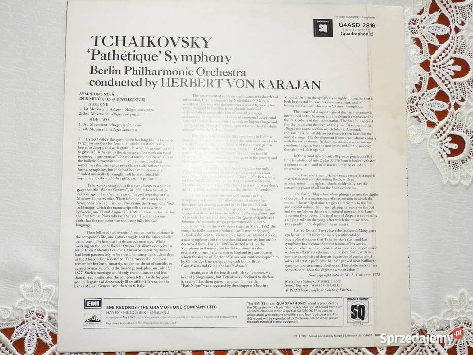Tchaikovsky Herbert von Karajan Pathetique Płyty i kasety Przemyśl