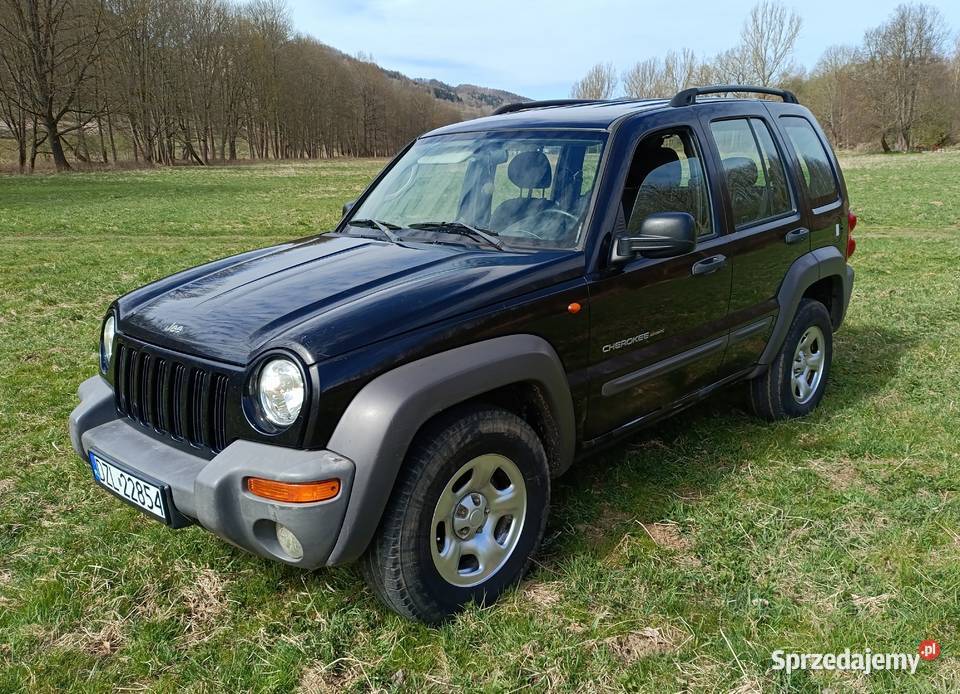 Jeep Cherokee KJ 28 CRD 2004r 4x4 Fulltime Klima czarny dolnośląskie Wojcieszów sprzedam