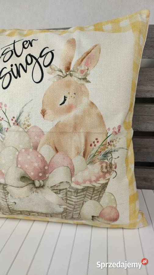Poszewka na poduszkę wielkanocna żółty