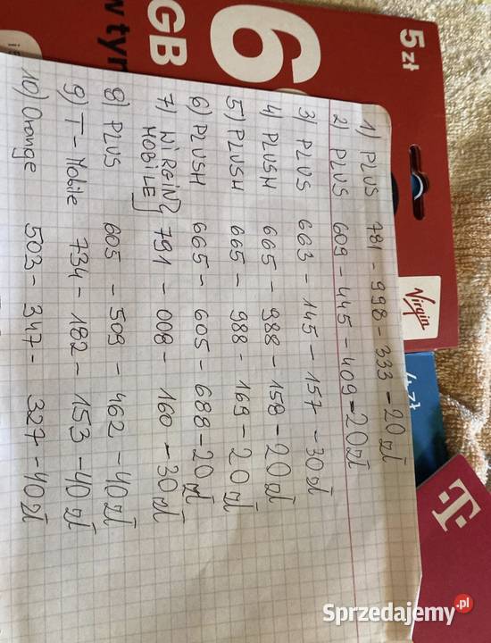 Zlote numery kart sim z różnych sieci Warszawa