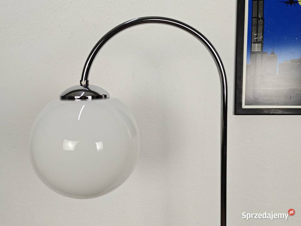 Lampa stojąca Art Deco Bauhaus Chrom orzech Lampy podłogowe mazowieckie