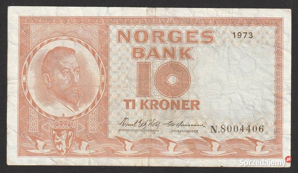 NORWEGIA 10 KORON 1973 Michelsen Łódź sprzedam