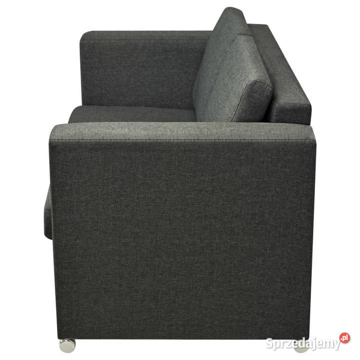 2 osobowa sofa tapicerowana ciemnoszara WM243583 Warszawa