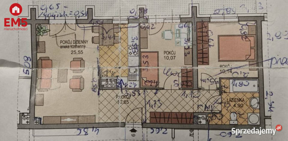sprzedaży mieszkania 6151m2 3 pokoje Białystok
