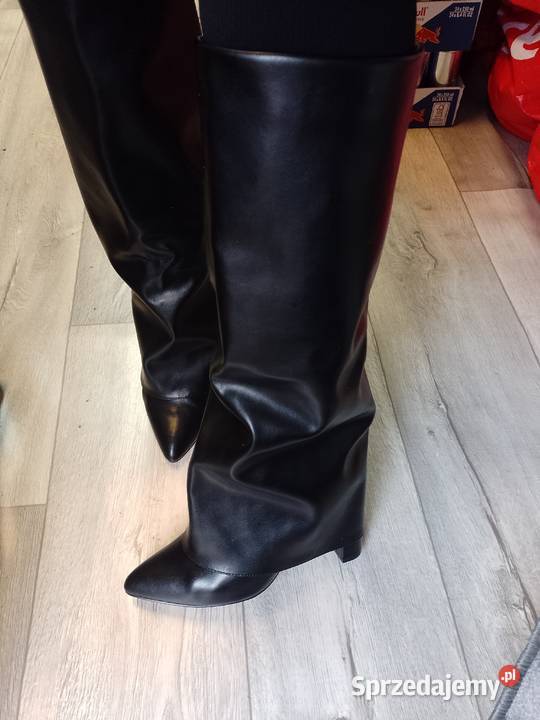 39 Ekskluzywne czarne Kozaki kowbojki wieczorowe czarny sprzedam