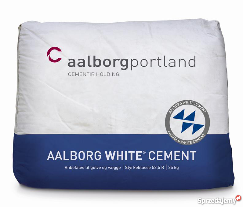 Cement BIAŁY AALBORG WHITE bardzo mocny 80 MPa /worki 25 Kg/