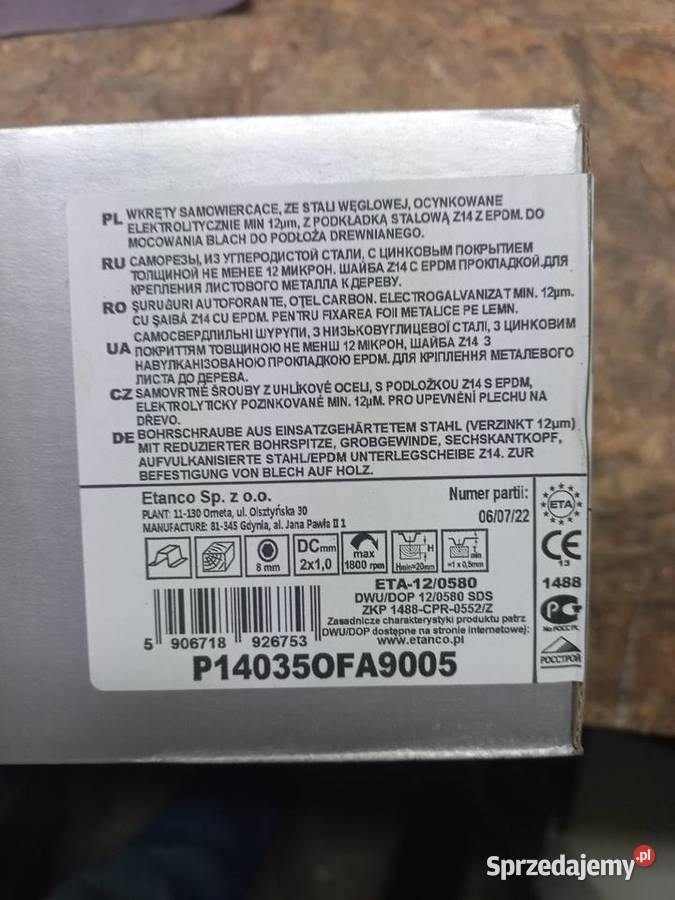 WKRĘTY FARMERSKIE ETANCO 48X35mm RAL 9005 Pokrycia dachowe Zbójno