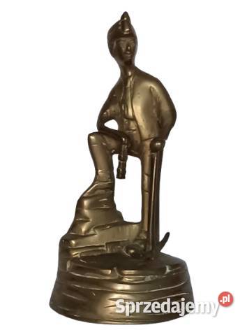 Figurka Górnika z kilofem mosiądz dekoracyjna podkarpackie Rzeszów