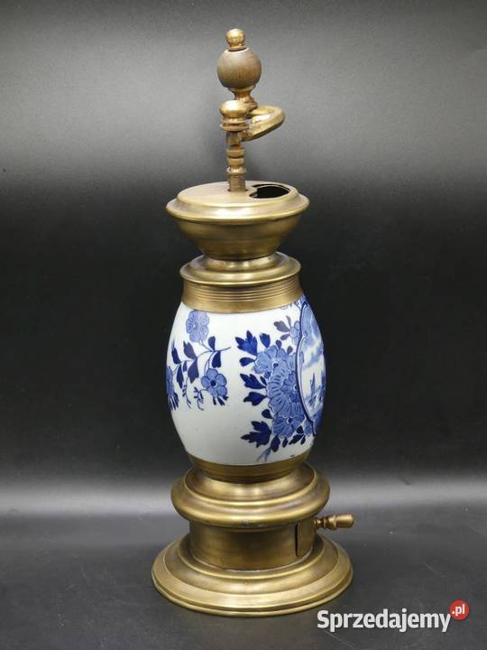 Piękny młynek do kawy porcelana i mosiądz Poznań sprzedam