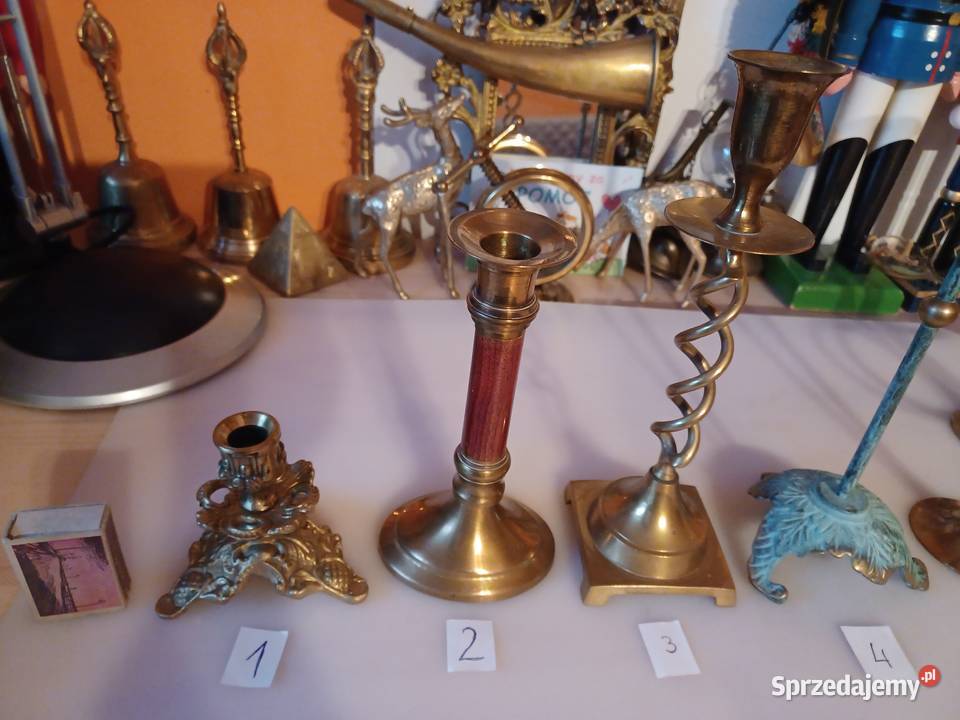 Mosiężne świecznik Wyprzedaż kolekcji Poznań sprzedam