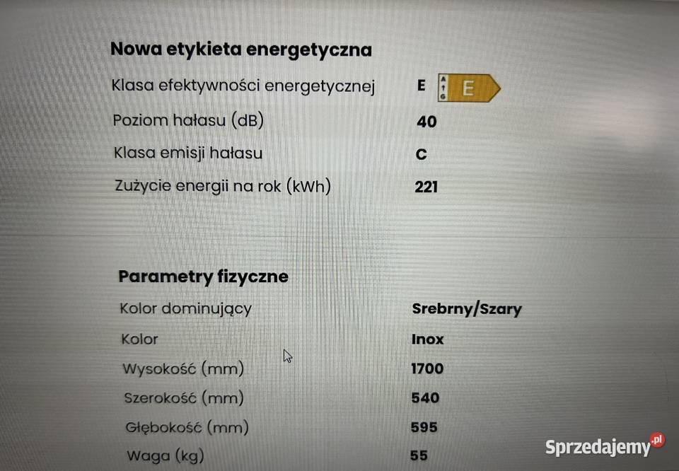 Lodówka KERNAU KFRC 171532 IX Oława sprzedam