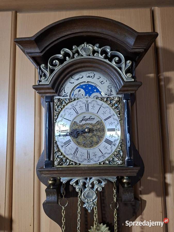 Holenderski zegar z fazami księżyca drewno podkarpackie Rzeszów