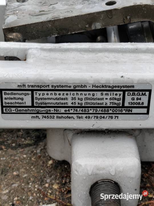 Bagażnik rowerowy na hak MFT Aluline Smiley Poddębice sprzedam