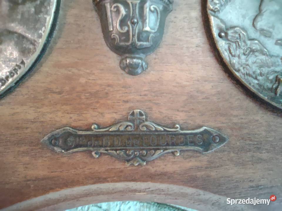 Pamiątka z Lourdes mosiądz Gniezno sprzedam