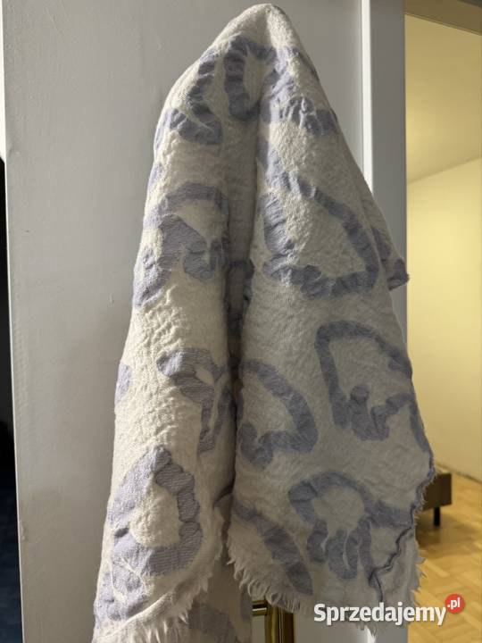 Chusta apaszka damska biało niebieska we wzory śląskie