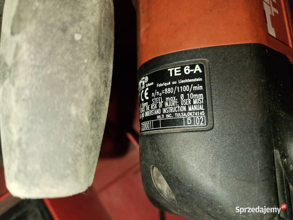 Mlot udarowy wiertarka Hilti TE 6A ładowarka TCU Kock
