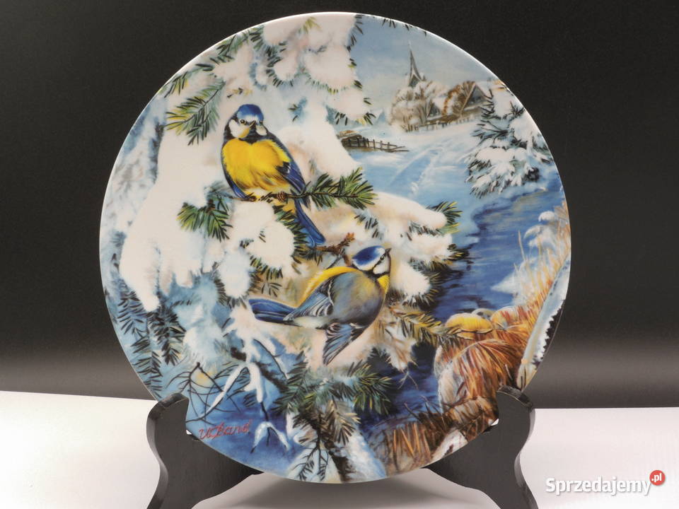 Talerz HUTSCHENREUTHER SIKORKI kolekcja Ptaki Porcelana i szkło Raszków