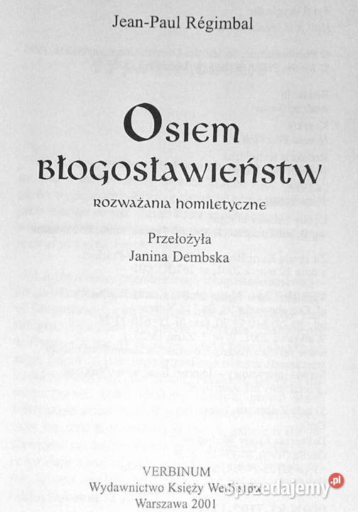 Osiem błogosławieństw Rozważania homiletyczne Chełm
