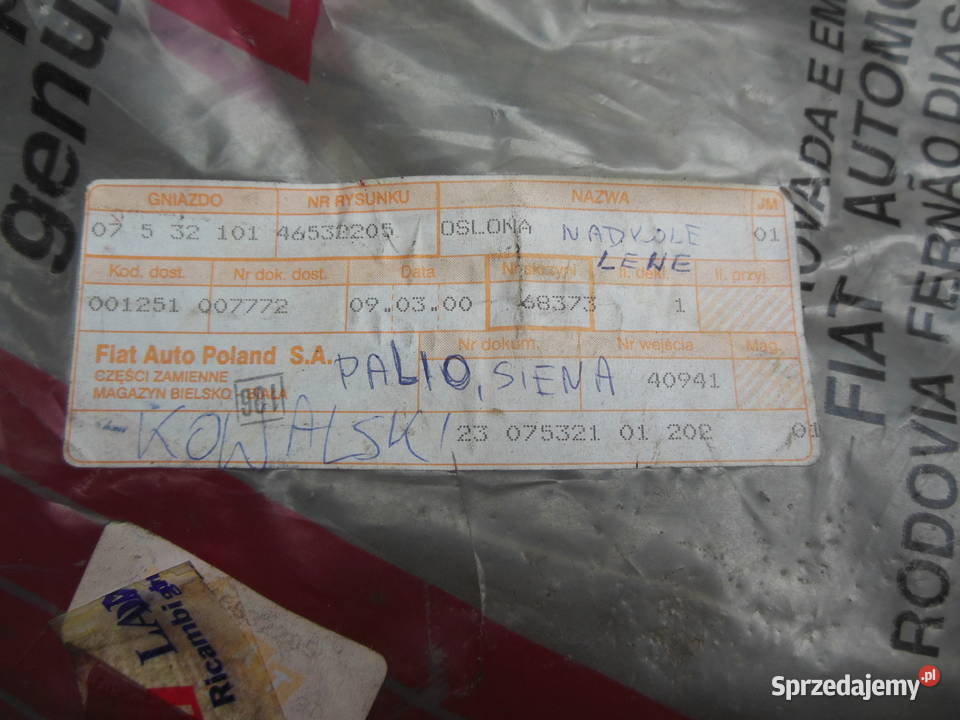 46532205 NADKOLE LEWE PRZEDNIE FIAT PALIO SIENA Kozy sprzedam