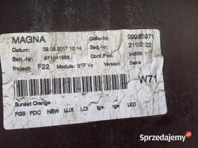 bmw 2 f22 f23 zderzak przedni SPORTLINE sprzedam