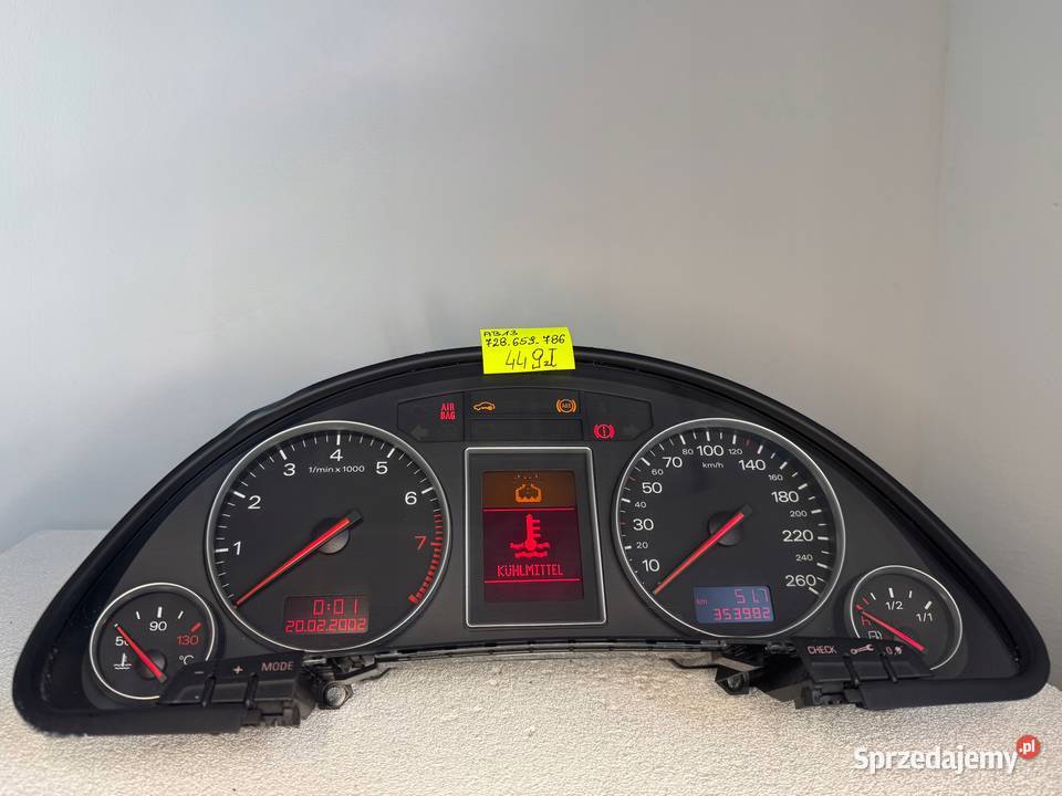 LICZNIKI PRĘDKOŚCIOMIERZ AUDI A4 B6 8E0920900L Liczniki i zegary Warszawa