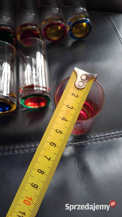Szklaneczki literatki kolorowe dno Porcelana i szkło Nakło nad Notecią