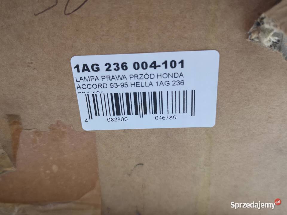 LAMPA PRAWY PRZÓD HONDA ACCORD 9396 NOWA HELLA osobowe
