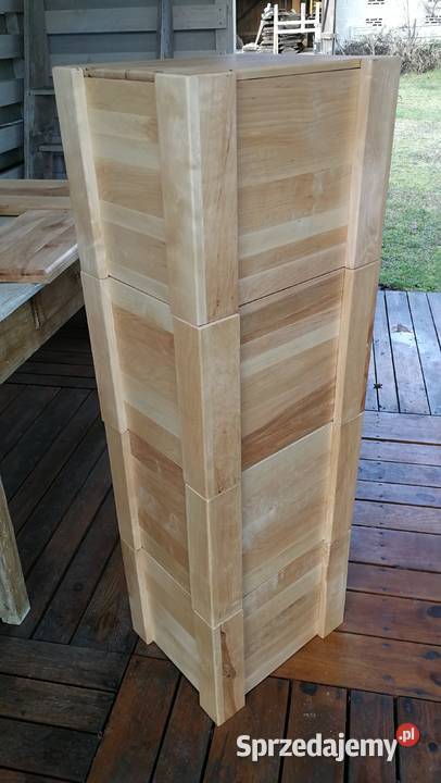 Skrzynka na winyle z pokrywą drewno brzozowe Radków