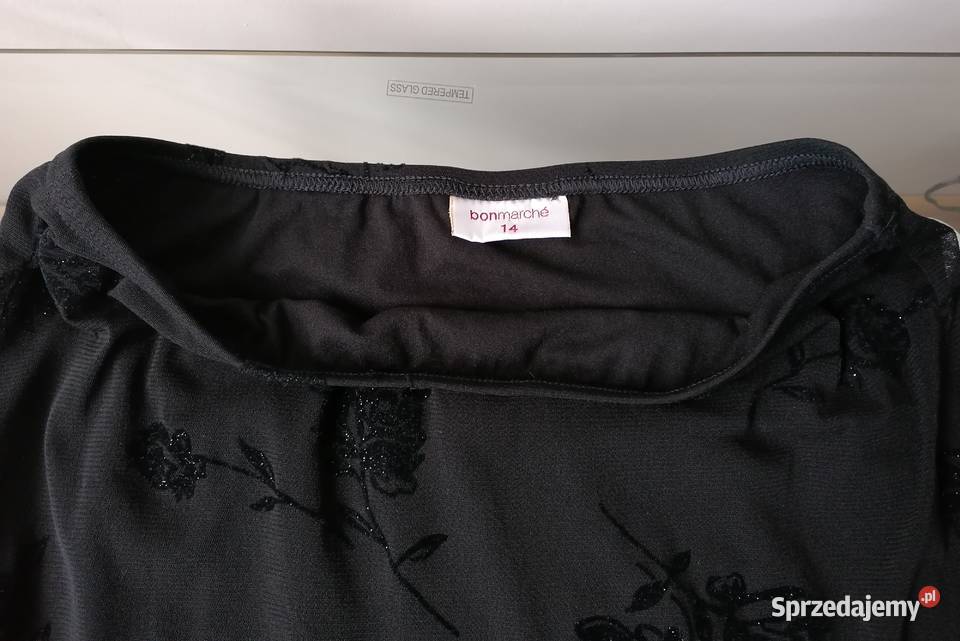 CZARNA OŁÓWKOWA SPÓDNICA Z FALBANĄ BONMARCHE Łódź